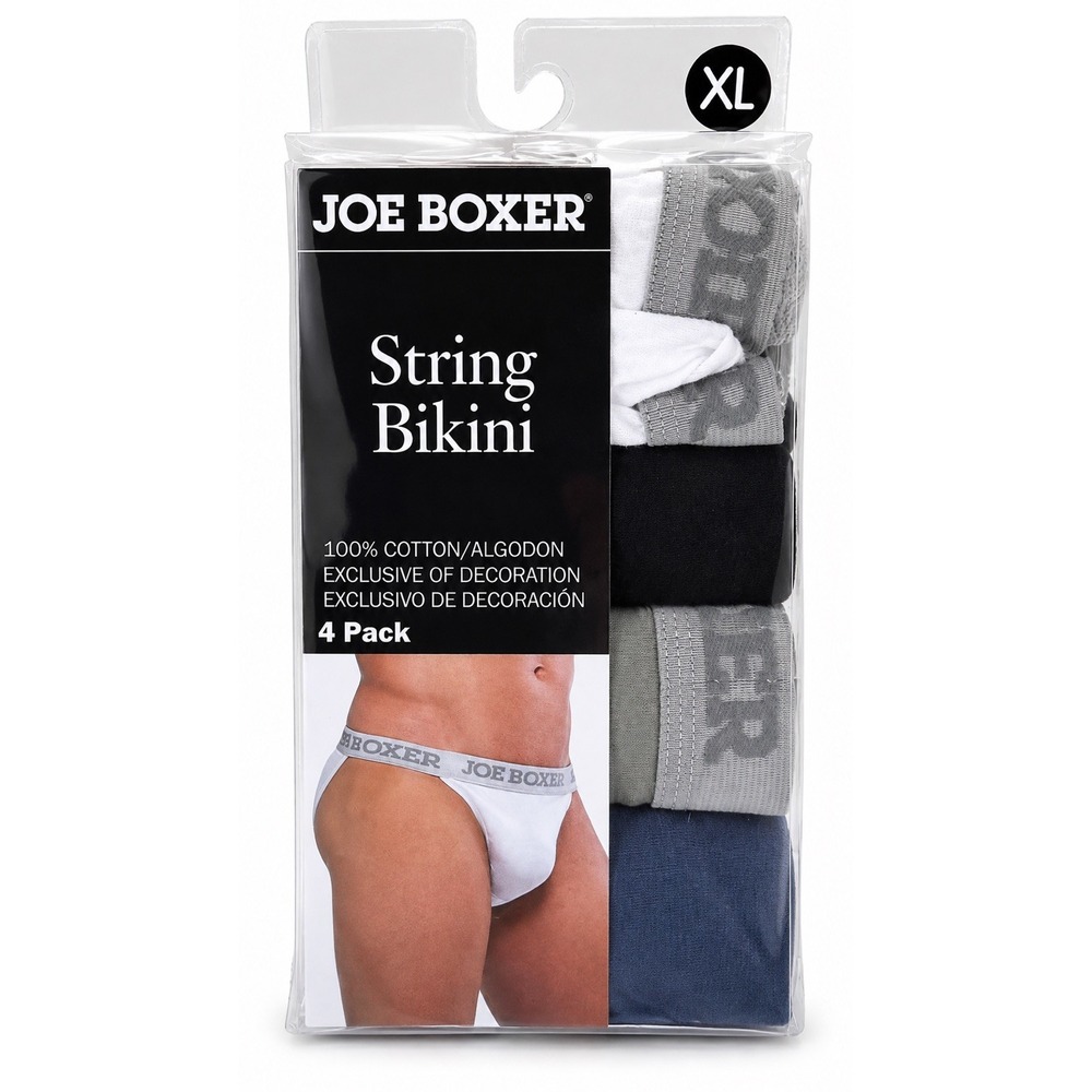 New Vintage Joe Boxer Men's 4 Pack String Bikini Briefs Underwear